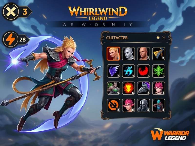 Whirlwind Warrior Legend character customization interface